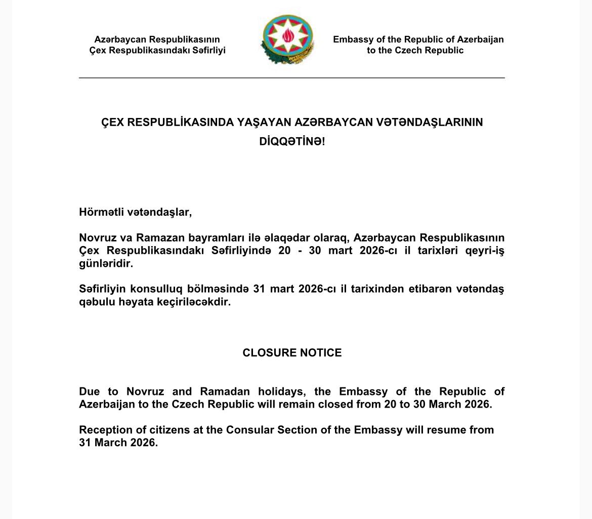 2026-ci il Novruz və Ramazan bayramları ilə əlaqədar olaraq qeyri-iş günlərinə dair Xeber basligi